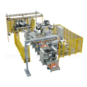Automatic riveting line for wave-wheel washing machine case
